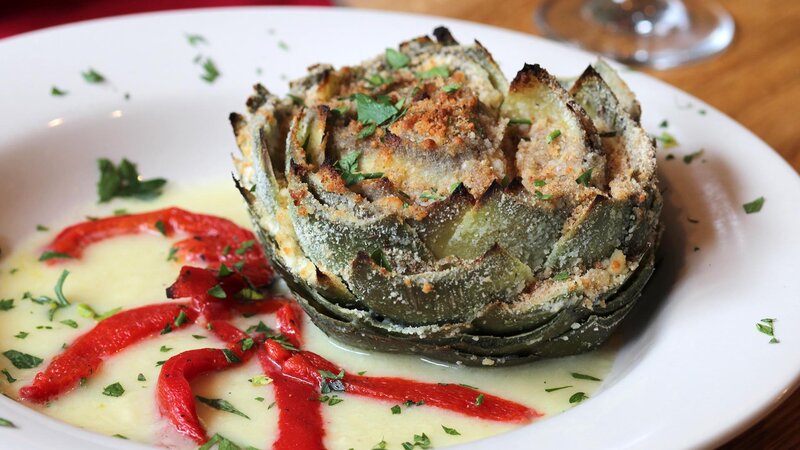 Artichoke heart with roasted red peppers